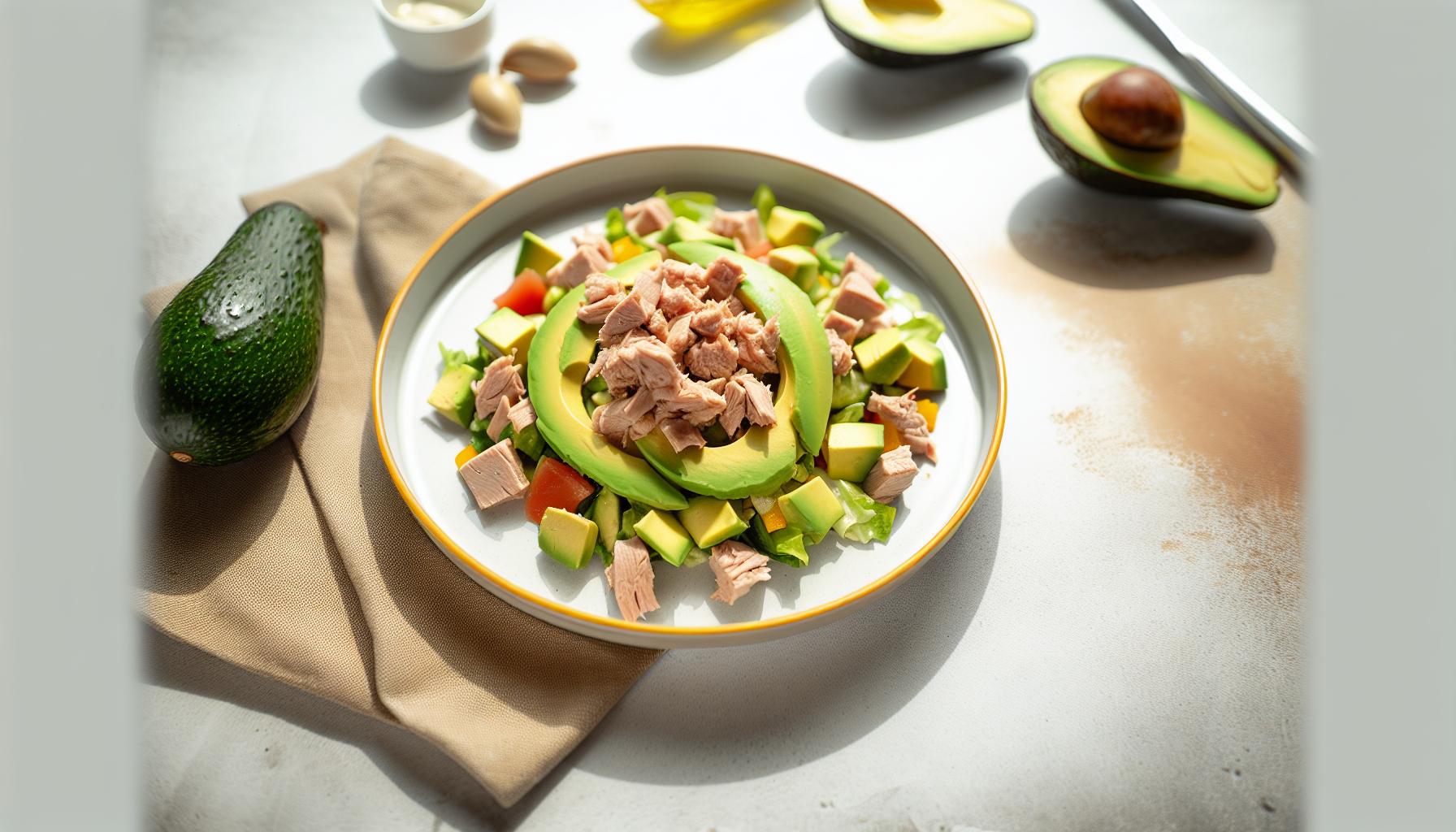 Tonhalas avokádó saláta