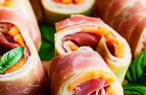 Sárgadinnyés Prosciutto tekercs – 200 kalóra alatt